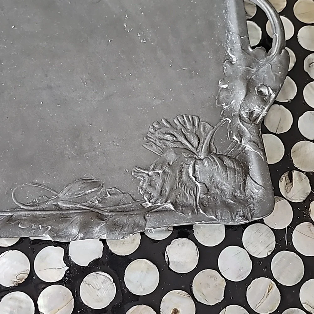 Antique Art Nouveau KAYSERZINN Pewter Tray - Picture 3 of 8